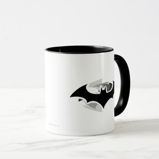 Batman Symbol | Schwarzes Schattenlogo Tasse (VorderseiteRechts)