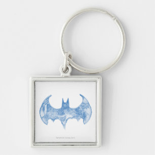 Batman Symbol   Sketchbook Light Blue Logo Schlüsselanhänger