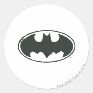 Batman-Symbol Spray Schwarz-Weiß-Logo Runder Aufkleber