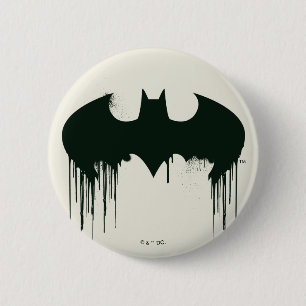 Batman Symbol Spraypainlogo Button