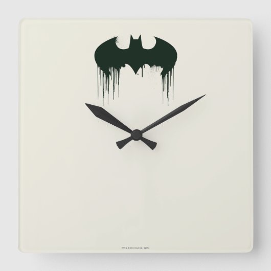 Batman Symbol | Spraypainlogo Quadratische Wanduhr (Vorderseite)