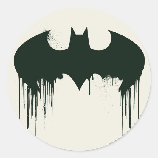 Batman Symbol | Spraypainlogo Runder Aufkleber (Vorderseite)