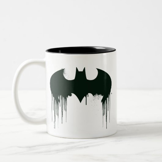 Batman Symbol | Spraypainlogo Zweifarbige Tasse (Links)