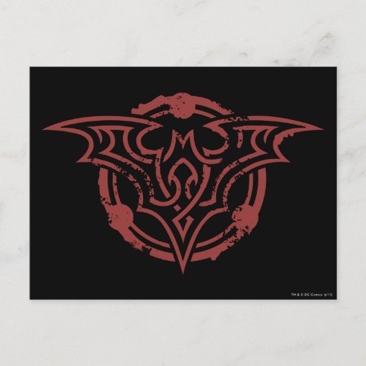 Batman Symbol | Städtisches Logo in Roter Kontur Postkarte (Vorderseite)