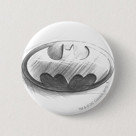 Batman Symbol | Zeichnend Zeichen Button (Vorderseite)
