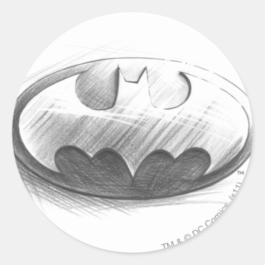 Batman Symbol | Zeichnend Zeichen Runder Aufkleber (Vorderseite)