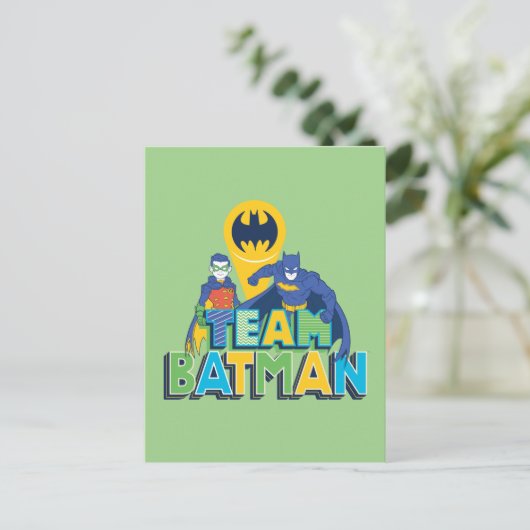Batman | Team Batman & Robin Postkarte (Stehend Vorderseite)