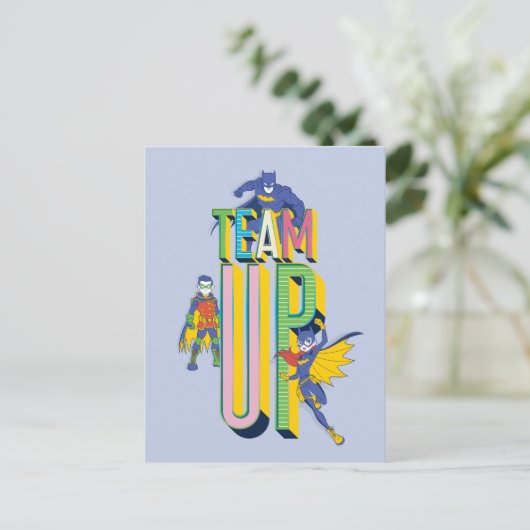 Batman | Team Up Postkarte (Stehend Vorderseite)