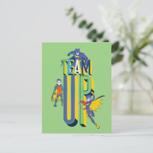 Batman | Team Up Postkarte (Stehend Vorderseite)