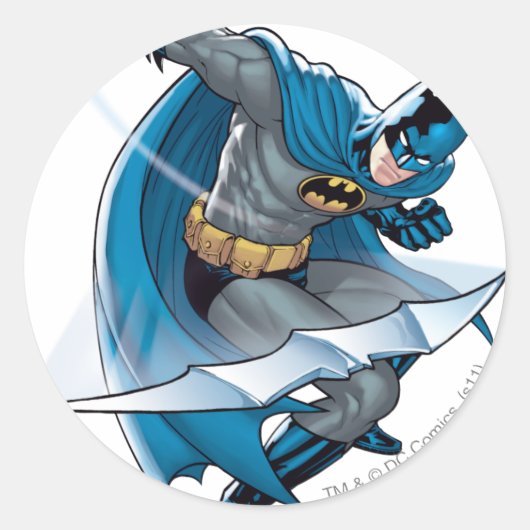 Batman Throwing Star Runder Aufkleber (Vorderseite)