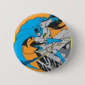 Batman Throws Batarang auf dem Dach Button (Vorderseite)
