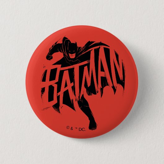 Batman-Tintenpinsel-Name Button (Vorderseite)