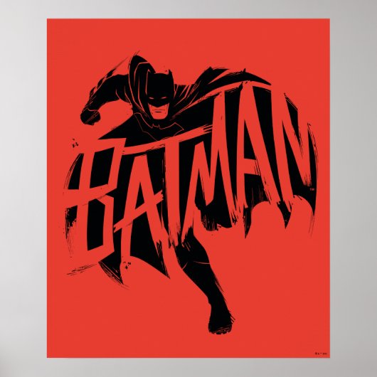 Batman-Tintenpinsel-Name Poster (Vorne)