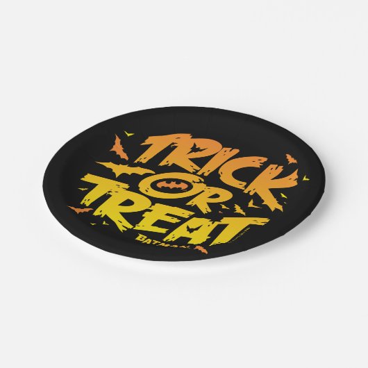 Batman | Trick oder Trete Pappteller (Schrägansicht)