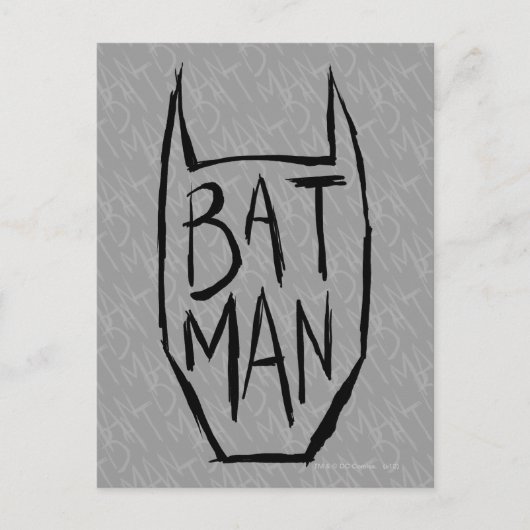 Batman Type in Head Postkarte (Vorderseite)