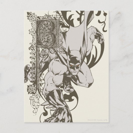 Batman und Dekorationsbrief B Postkarte (Vorderseite)
