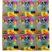 Batman und Robin | Action Handshake Muster Duschvorhang (Vorderseite)