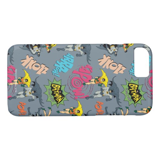 Batman und Robin Action Pattern Case-Mate iPhone Hülle (Rückseite (Horizontal))