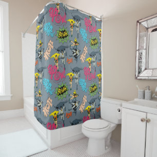 Batman und Robin Action Pattern Duschvorhang
