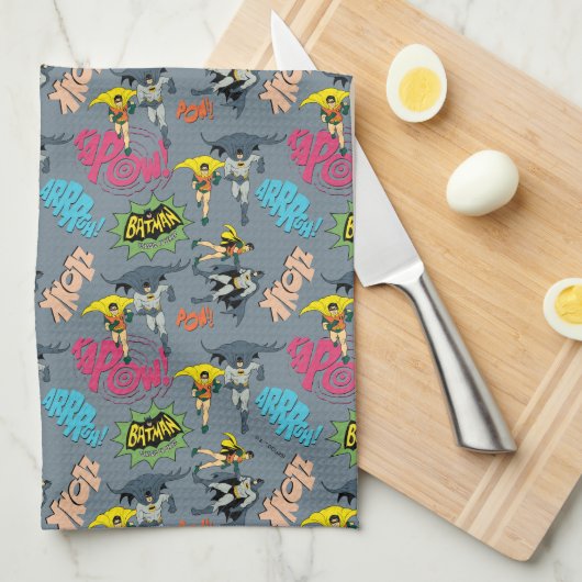 Batman und Robin Action Pattern Geschirrtuch (Viertel Falte)