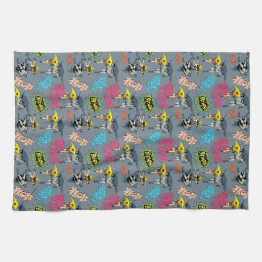 Batman und Robin Action Pattern Geschirrtuch (Horizontal)