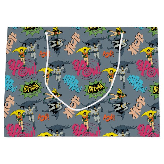 Batman und Robin Action Pattern Große Geschenktüte (Vorderseite)