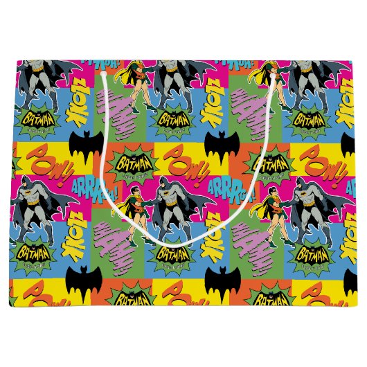 Batman und Robin Action Pattern Große Geschenktüte (Vorderseite)