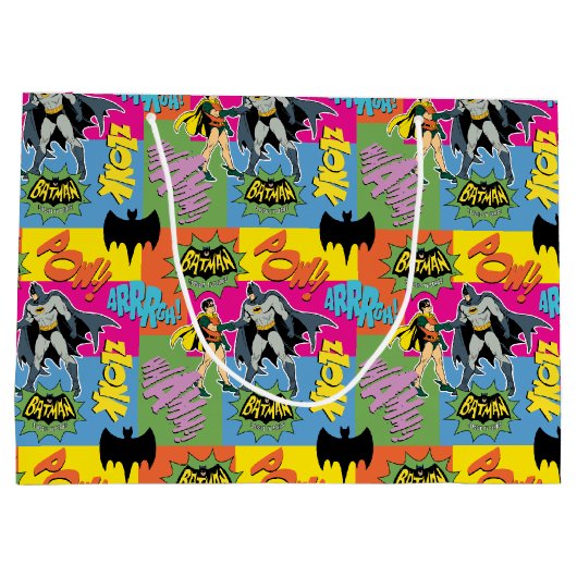 Batman und Robin Action Pattern Große Geschenktüte (Rückseite)