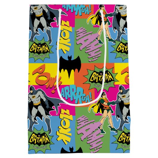 Batman und Robin Action Pattern Mittlere Geschenktüte (Rückseite)