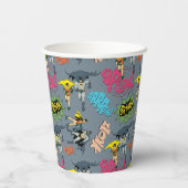 Batman und Robin Action Pattern Pappbecher (Rückseite)
