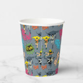 Batman und Robin Action Pattern Pappbecher (Rechts)