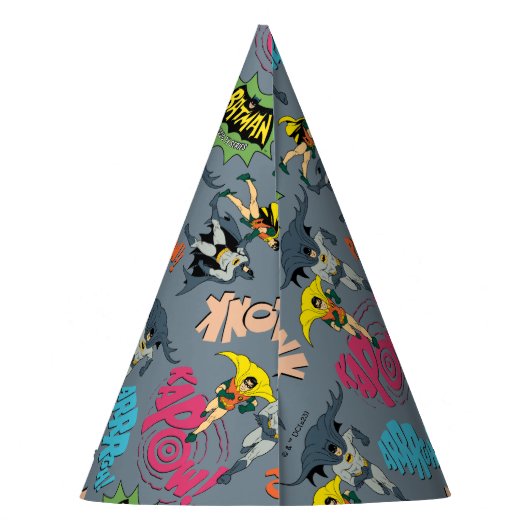 Batman und Robin Action Pattern Partyhütchen (Rückseite)