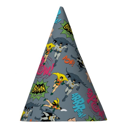 Batman und Robin Action Pattern Partyhütchen (Rechts)