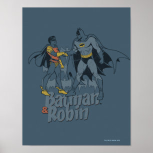 Batman und Robin bedrückte Grafik Poster