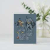 Batman und Robin bedrückte Grafik Postkarte (Stehend Vorderseite)