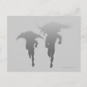 Batman und Robin Halftone Gradient Postkarte