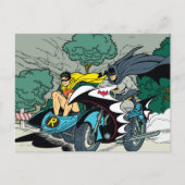 Batman und Robin im Batcycle Postkarte (Vorderseite)