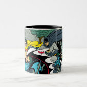 Batman und Robin im Batcycle Zweifarbige Tasse (Mittel)