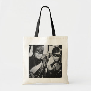 Batman und Robin im Batmobil Tragetasche