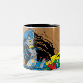 Batman und Robin in Batcave Zweifarbige Tasse (Mittel)