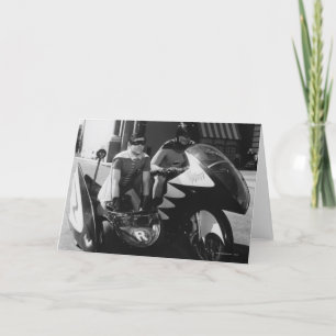 Batman und Robin in Batcycle Karte