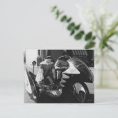 Batman und Robin in Batcycle Postkarte (Stehend Vorderseite)