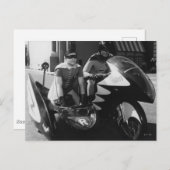 Batman und Robin in Batcycle Postkarte (Vorne/Hinten)