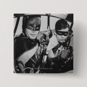 Batman und Robin in Batmobile Button
