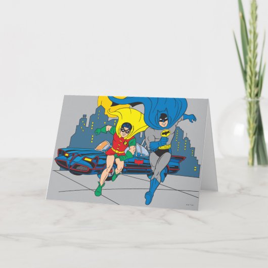 Batman und Robin laufen Karte (Vorderseite)