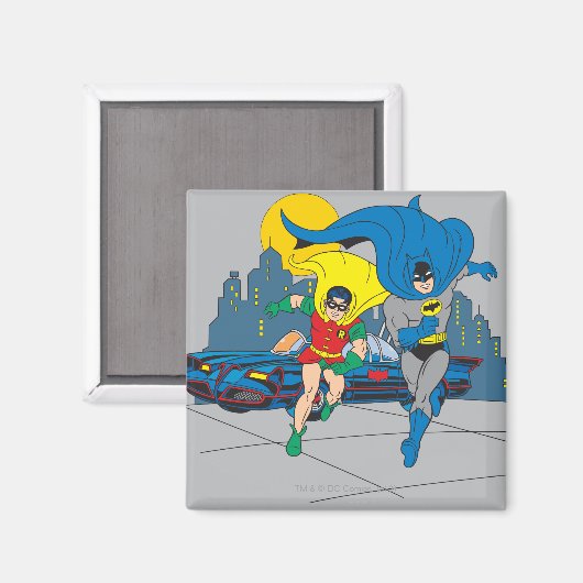 Batman und Robin laufen Magnet (Vorderseite/Rückseite)