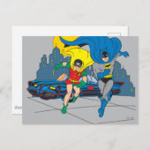 Batman und Robin laufen Postkarte (Vorne/Hinten)
