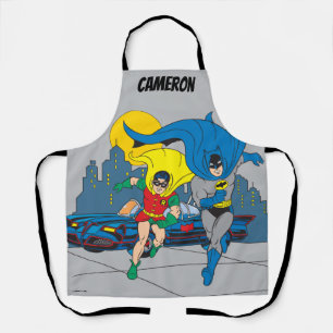 Batman und Robin laufen Schürze
