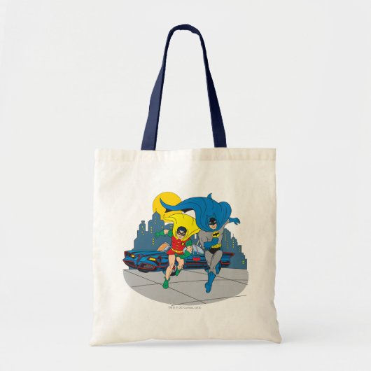 Batman und Robin laufen Tragetasche (Vorne)