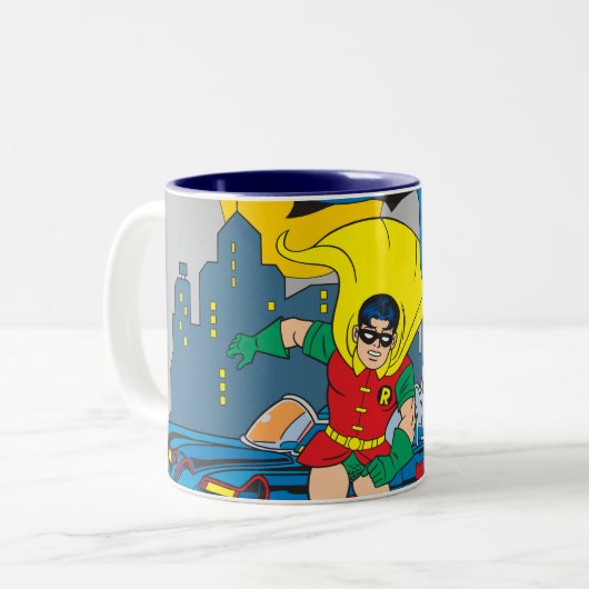Batman und Robin laufen Zweifarbige Tasse (Vorderseite Links)